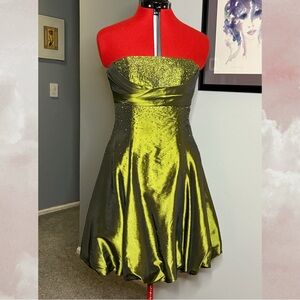 Cinderella Strapless Shimmering Green Dress